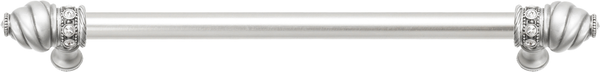 Caché 12'' cc with 5/8'' smooth center long pull with 16 rivoli Swarovski Clear Crystals in Satin 5672-11C