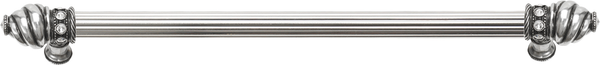 Caché 22'' cc with 5/8'' reeded center long pull with 16 rivoli Swarovski Clear Crystals in Chalice. 5674R-9C