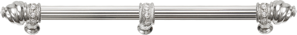 Caché 12'' cc with 5/8'' reeded center long pull & center brace with 16 rivoli Swarovski Clear Crystals in Platinum 5677R-24C