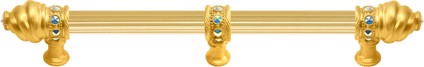 Caché 12'' cc with 5/8'' reeded center long pull with 23 rivoli Swarovski Aurore Boreale Crystals with center brace 5677R-8AB