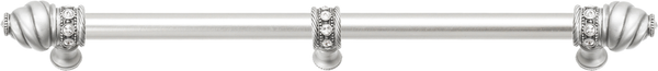 Caché 22'' cc with 5/8'' smooth center long pull & center brace with 16 rivoli Swarovski Clear Crystals in Satin 5679-11C