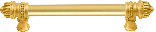 Cricket Cage 6'' cc with 5/8'' smooth center long pull large finial in Gilded Mercury. 5680-8