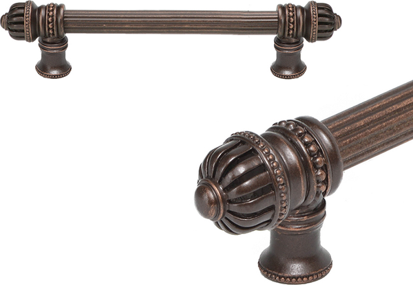 Cricket Cage 6'' cc with 5/8'' reeded center long pull small finial 5680R-22