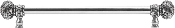 Juliane Grace 18'' cc with 5/8'' smooth center long pull large finial w/ 56 Swarovski Clear & Aurore Boreale Crystals 5693-9CAB