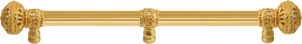 Juliane Grace 22'' cc with 5/8'' reeded center long pull & center brace large finial with Clear Swarovski crystals in Gilded Mercury. 5699R-8C