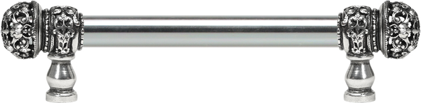 Juliane Grace 6'' cc with 5/8'' smooth center long pull small finial with clear Swarovski crystals in Chalice. 5700-9C