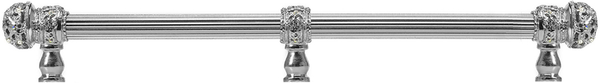 Juliane Grace 12'' cc with 5/8'' reeded center long pull small finial w/ 61 Swarovski Clear & Aurore Boreale Crystals with center brace 5707R-24CAB