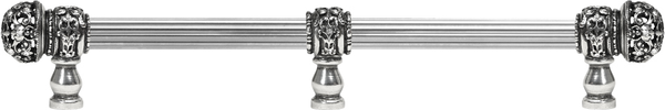 Juliane Grace 18'' cc with 5/8'' reeded center long pull & center brace small finial with clear Swarovski crystals in Chalice. 5708R-9C