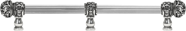 Juliane Grace 22'' cc with 5/8'' reeded center long pull & center brace small finial with clear Swarovski crystals in Chalice. 5709R-9C