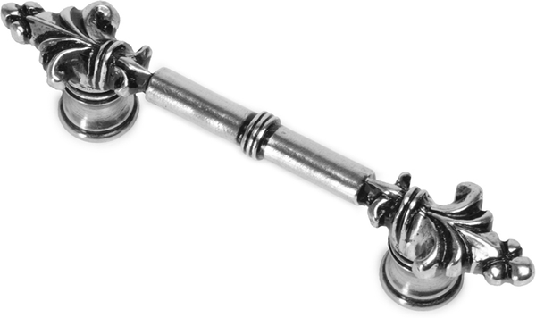 Charlemagne classic 3'' cc pull with small Fleur De Lys on ends in Chalice. 575-9