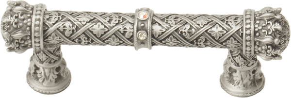 Crowning Glory Queen Anne Carpe Diem 6130-11CAB Satin Queen Anne 3'' cc pull w/ Swarovski Crystals 6130-11CAB