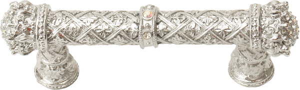 Crowning Glory Queen Elizabeth Carpe Diem 6328-24CAB Platinum Queen Elizabeth 3'' cc pull w/ Swarovski Crystals 6328-24CAB