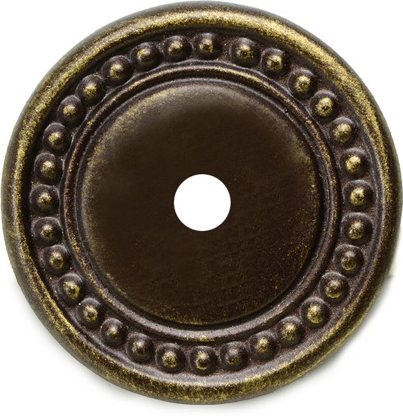 Cricket Cage medium round back plate in Antique Brass. 688-3