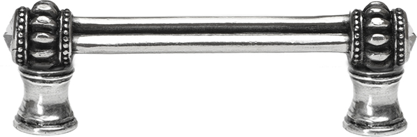 Caché double 3'' cc pull with flared foot with 2 rivoli Swarovski Clear Crystals in Chalice. 861B-9C