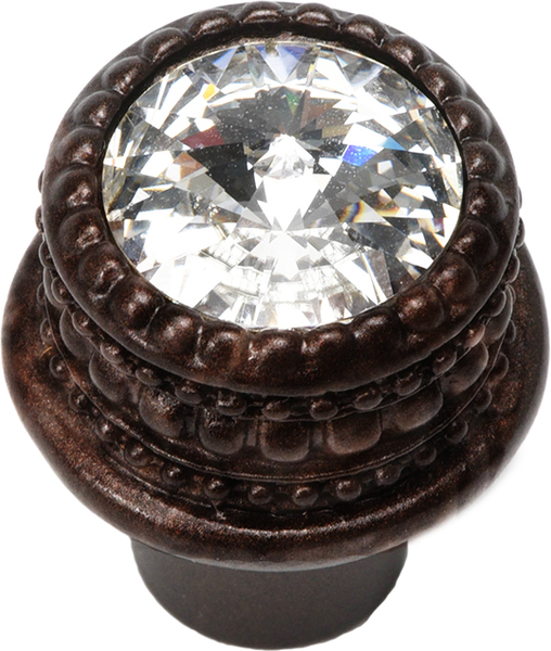 Caché medium round knob with an 16mm rivoli Swarovski Clear Crystal 863-22C