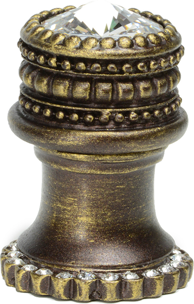 Caché medium round knob with halo platform with 24 Swarovski Clear Crystals 863H-3C