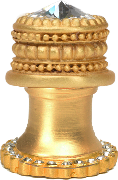 Caché medium round knob with halo platform with 24 Swarovski Clear Crystals 863H-8C