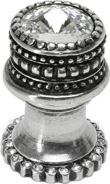 Caché medium round knob with halo platform with 24 Swarovski Clear Crystals 863H-9C