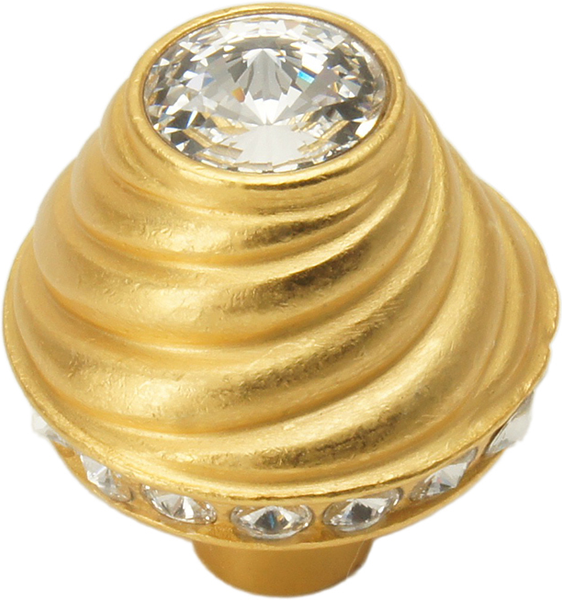 Caché large round knob with 19 rivoli Swarovski Clear Crystals 864-8C