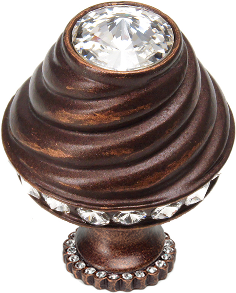 Caché medium round knob with halo platform with 42 Swarovski Clear Crystals 864H-22C