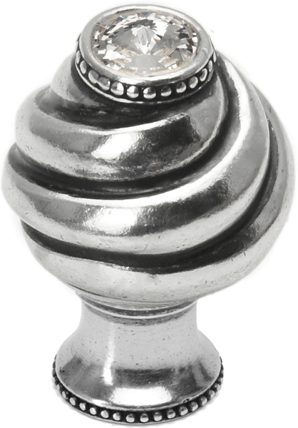 Caché knob with flared foot with Swarovski Clear Crystals 868B-9C