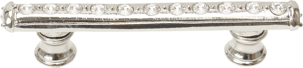 Caché 3'' cc pull with flared feet with center of Swarovski Clear Crystals in Platinum. 870B-24C