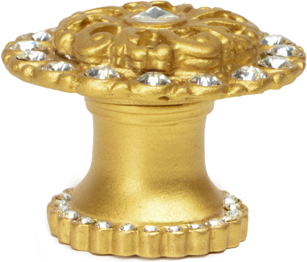 Caché medium round knob with halo platform with Swarovski Clear Crystals 873H-8C