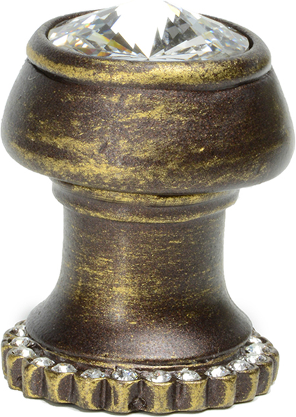 Caché round knob with halo platform with 24 Swarovski Clear Crystals 877H-3C