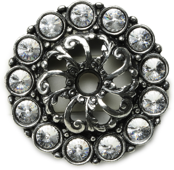 Caché medium escutcheon with 13 rivoli Swarovski Clear Crystals in Chalice. 882-9C