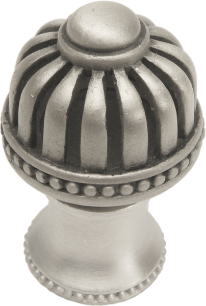 Cricket Cage medium round knob with flared foot in Satin. 954B-11