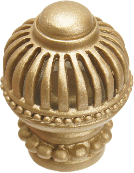 Cricket Cage large round knob with beaded base in Soft Gold. 968-27