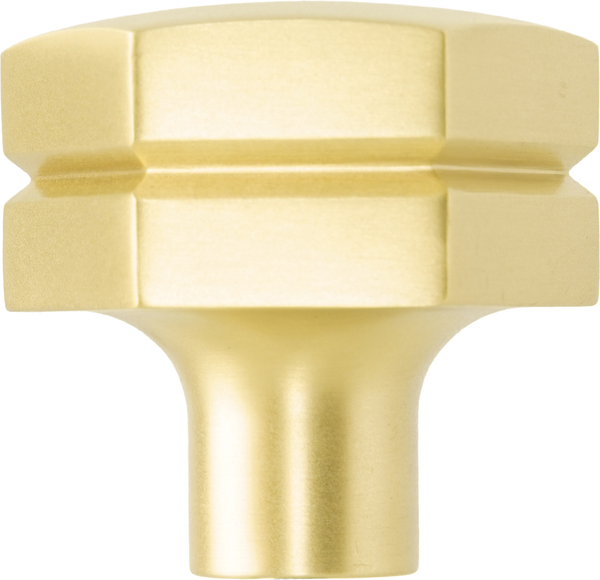 Latitude Hexagon large brass knob, satin brass finish CD-LHB