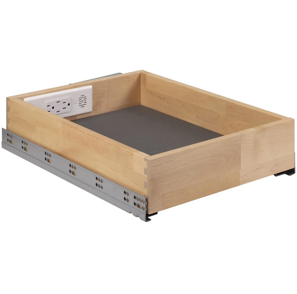 Powered Organizer 15'' Charging Drawer for Kitchen with In-Drawer Outlets & Charging Ports PD15-SC