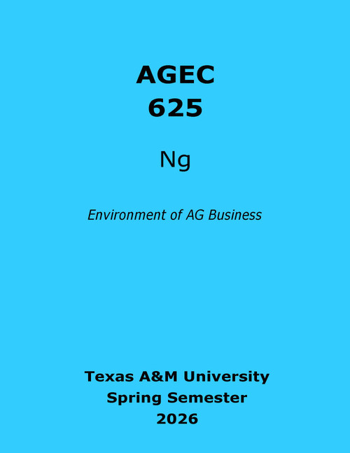 AGEC 625 Ng