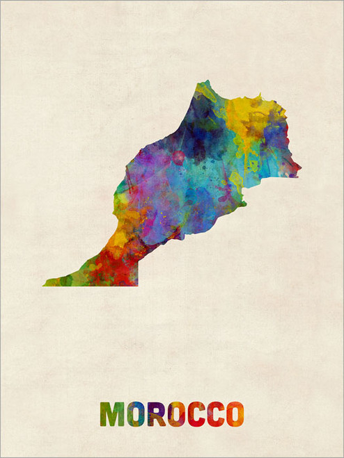 Morocco Map Poster Art Print