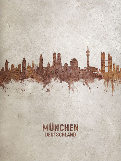 Munich Germany Skyline Cityscape Poster Art Print