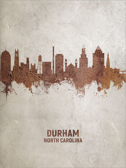 Durham North Carolina Skyline Cityscape Poster Art Print