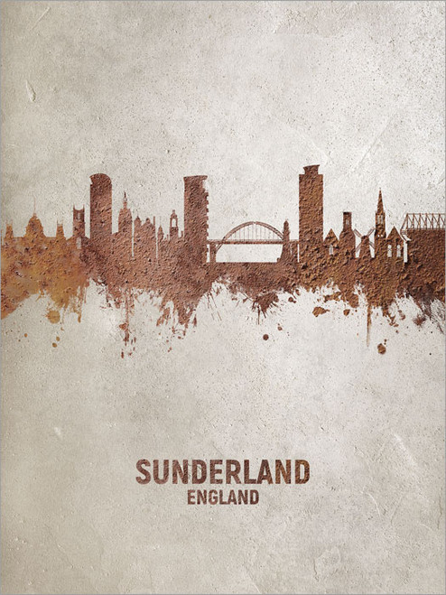 Sunderland England Skyline Cityscape Poster Art Print