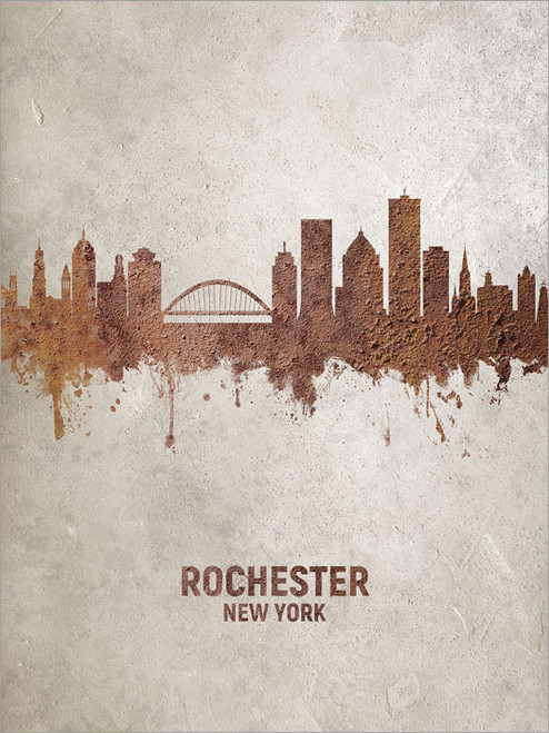 Rochester New York Skyline Cityscape Poster Art Print