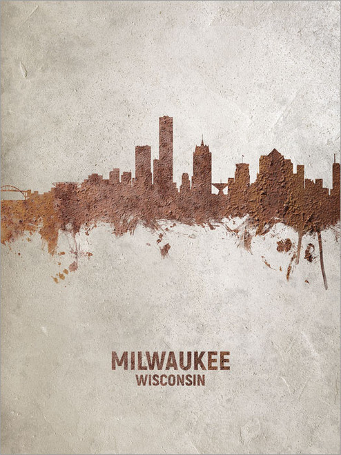 Milwaukee Wisconsin Skyline Cityscape Poster Art Print