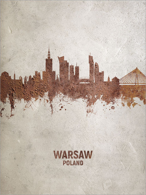 Warsaw Poland Skyline Cityscape Poster Art Print