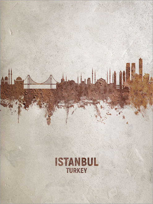 Istanbul Turkey Skyline Cityscape Poster Art Print