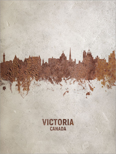 Victoria Canada Skyline Cityscape Poster Art Print