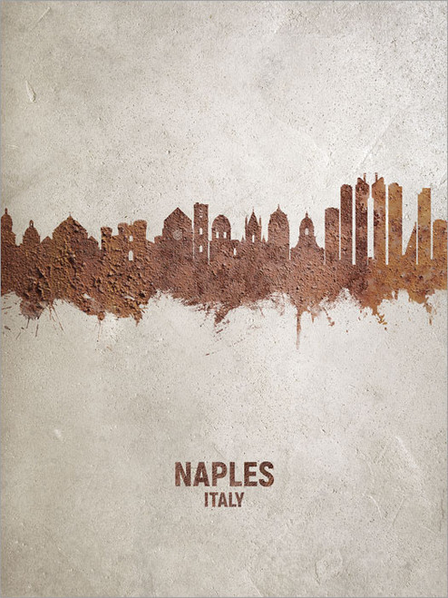 Naples Italy Skyline Cityscape Poster Art Print