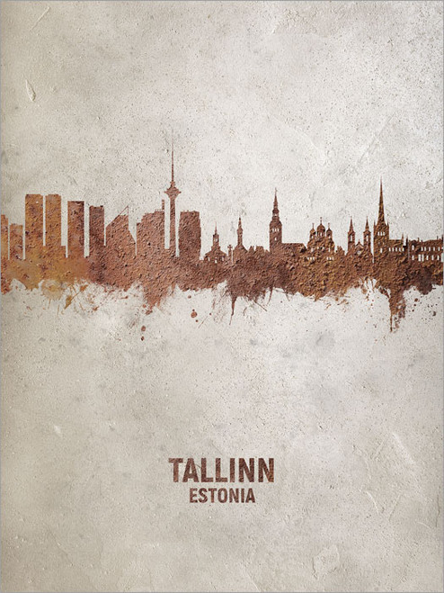 Tallinn Estonia Skyline Cityscape Poster Art Print
