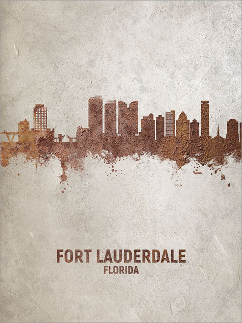 Fort Lauderdale Florida Skyline Cityscape Poster Art Print