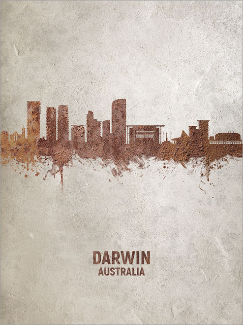 Darwin Australia Skyline Cityscape Poster Art Print