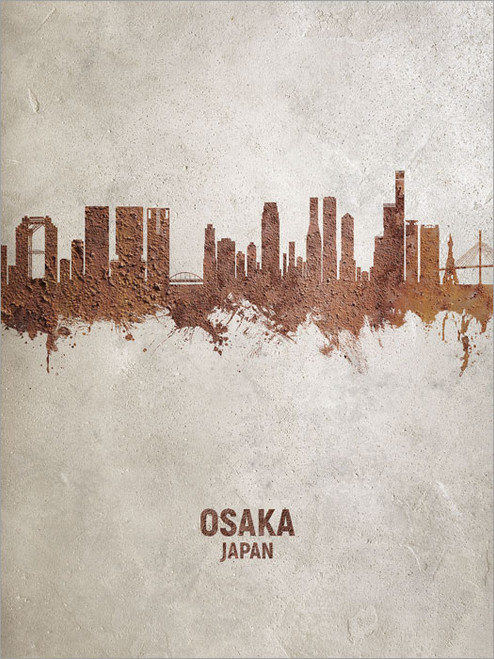 Osaka Japan Skyline Cityscape Poster Art Print