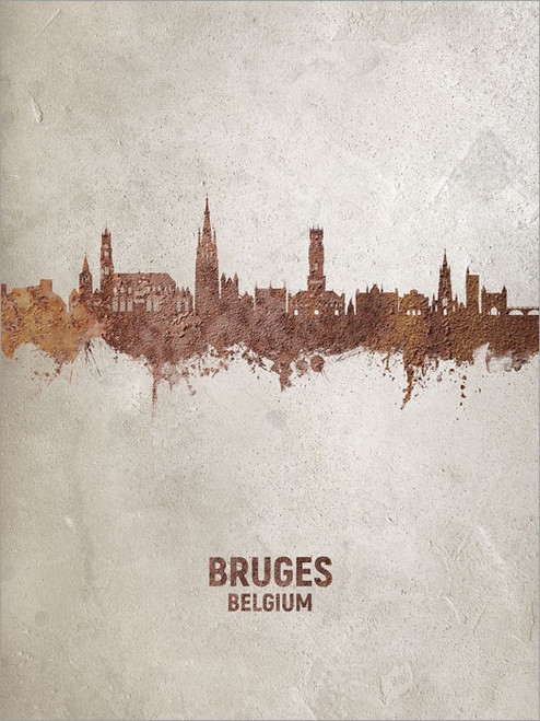 Bruges Belgium Skyline Cityscape Poster Art Print