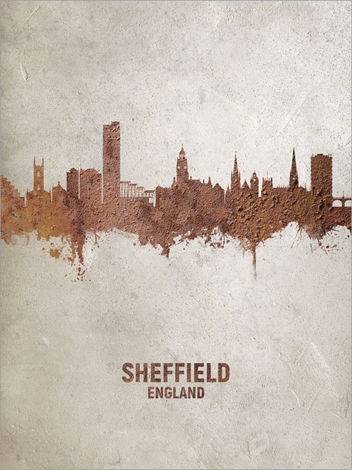Sheffield England Skyline Cityscape Poster Art Print